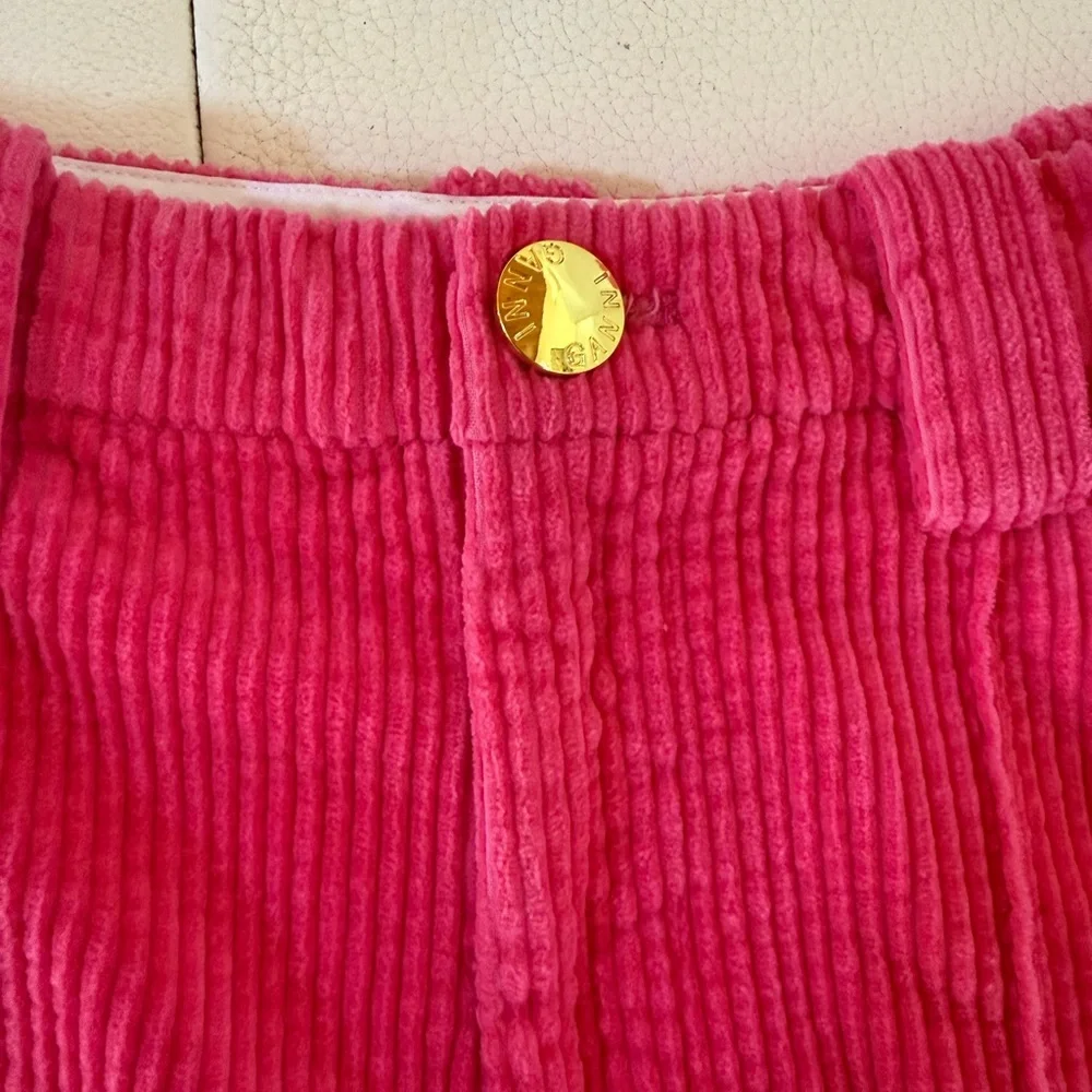 Ganni Hot Pink Corduroy Flared Pants - Picture 2 of 3